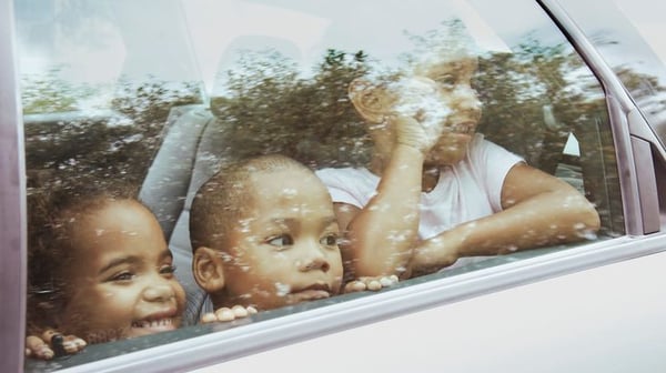 Photo of children in a car