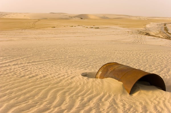 Tracks in desert