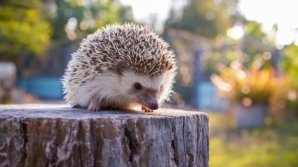 Hedgehog perched